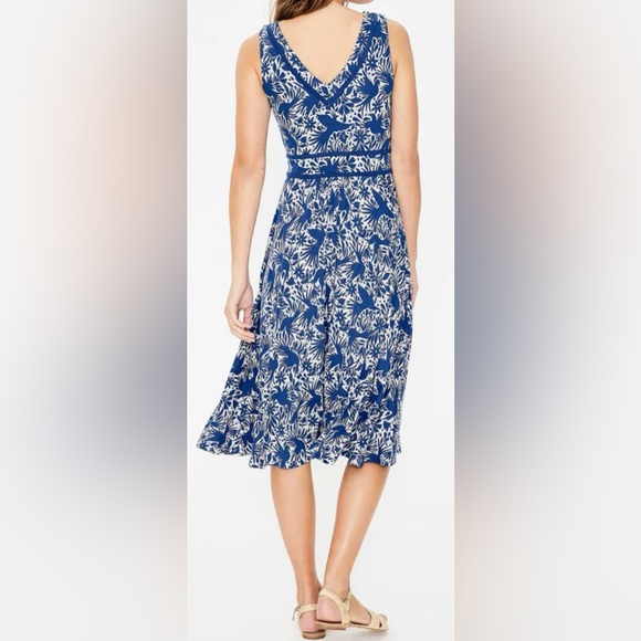 BODEN Lorna Jersey Dress Blue and White Pattern Size 6R - Picture 2 of 13